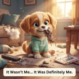 How To Stop Destructive Chewing Behavior In Puppies And Adult Dogs featuring Vibo the character of petzvibes.com shop