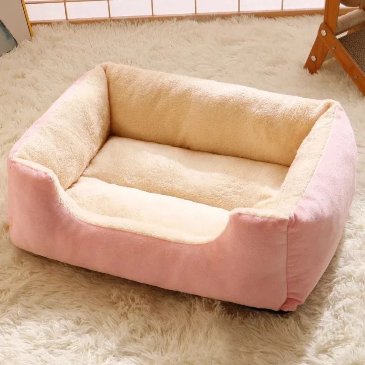 petzvibes orthopedic cat / pet bed pink