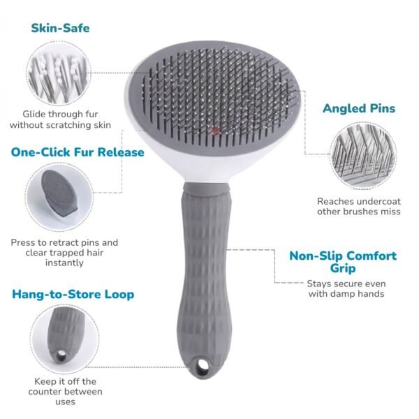 Self-Cleaning Slicker Brush for Cats & Dogs Features Self-Cleaning Slicker Brush for Cats & Dogs Features Petzvibes.com