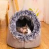 portable cat bed portable cat bed grey fur