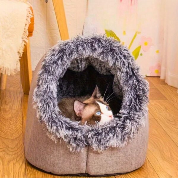 portable cat bed portable cat bed grey fur