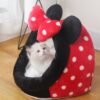 Soft Warm Cat Bed in cute minnie shape and colors petzvibes shop