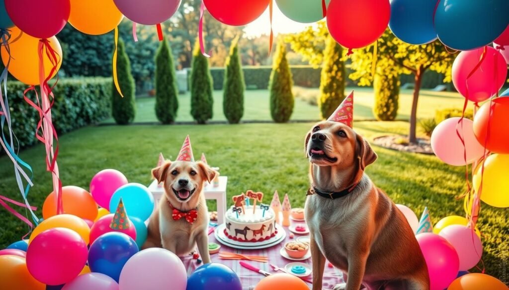 dog birthday celebration outdoor theme decorations