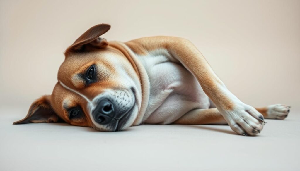 dog showing food sensitivity symptoms