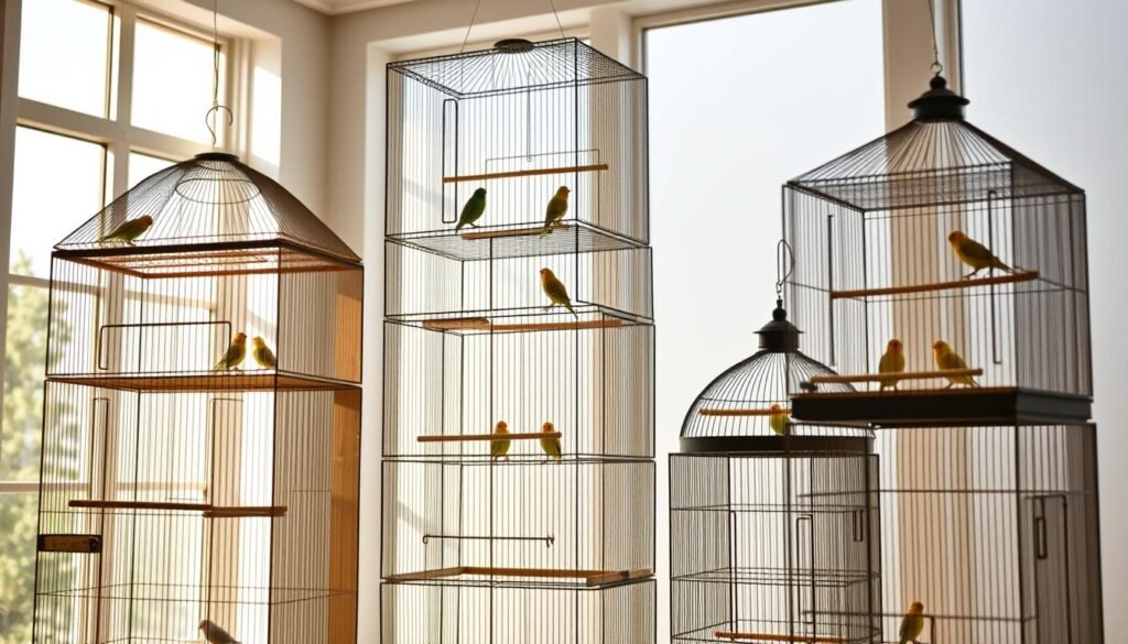 parakeet cages with horizontal flight space