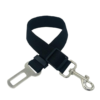 Black adjustable cloth dog seat belt for car buckle with swivel snap hook – PetzVibes