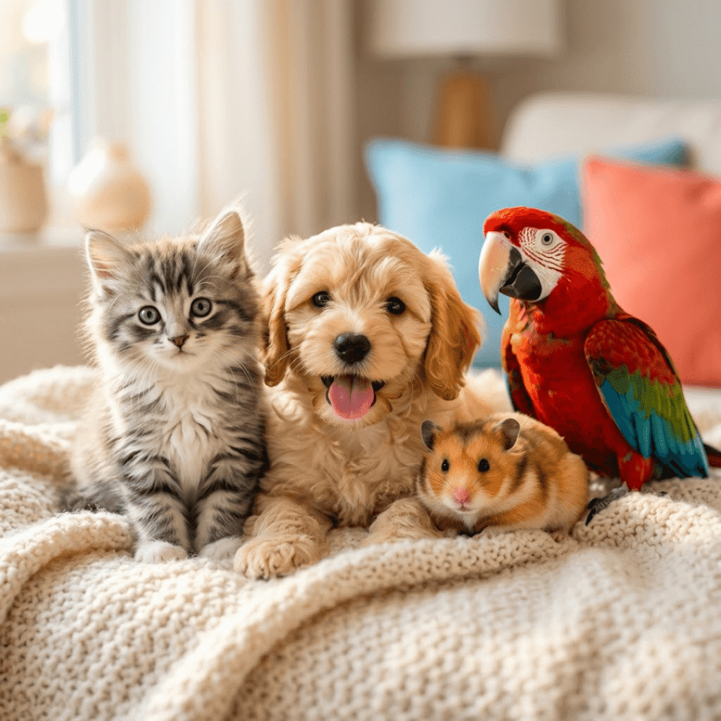 petzvibes pet shop hero image with animals