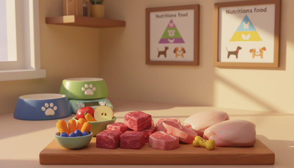 raw meat diet dogs components and nutritional balance