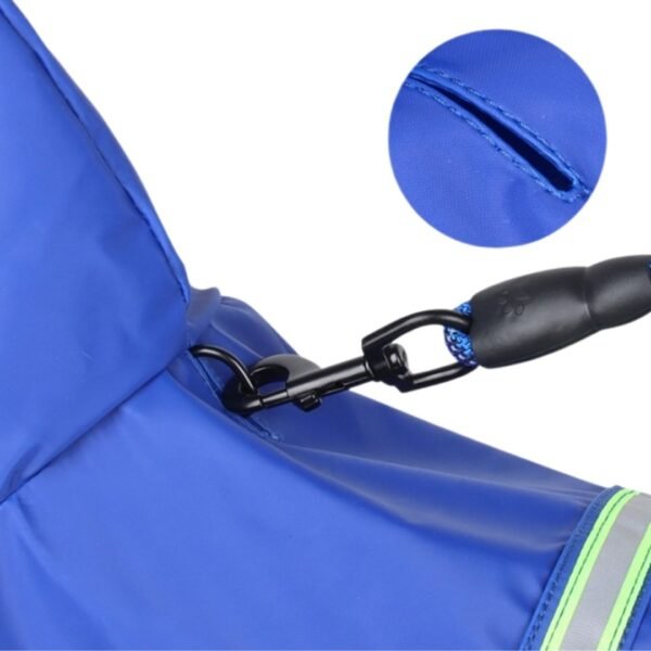 Dog Raincoat with Hood – Waterproof & Windproof Dog Rain Jacket for Small, Medium & Large Dogs | Reflective Strips, Leash Hole, Adjustable Chest Strap | 8 Sizes, 4 Colors (Blue, Orange, Pink, Yellow)