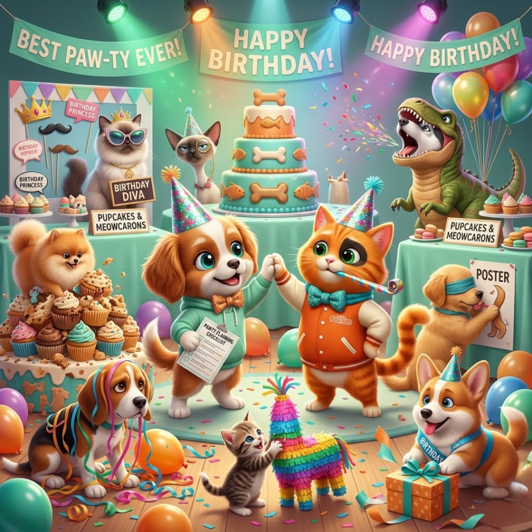 Pet Birthday Party Ideas Themes, Treats, and Photo Props