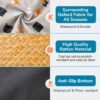 petzvibes-bamboo-rattan-cooling-pet-mat-materials-features-grey-cat-print.jpg PetzVibes Bamboo Rattan Summer Cooling Pet Mat material breakdown showing waterproof Oxford fabric border, natural rattan weave surface, and anti-slip base