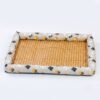 petzvibes-bamboo-rattan-cooling-pet-mat-grey-cat-print-studio.jpg PetzVibes Bamboo Rattan Summer Cooling Pet Mat for cats and dogs in Grey Cat Print design — studio product photo showing natural golden-honey woven rattan center and padded Oxford fabric border