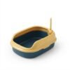 Semi-Enclosed Cat Litter Box with Scoop blue color PetzVibes.com Semi-Enclosed Cat Litter Box with Scoop blue color PetzVibes.com