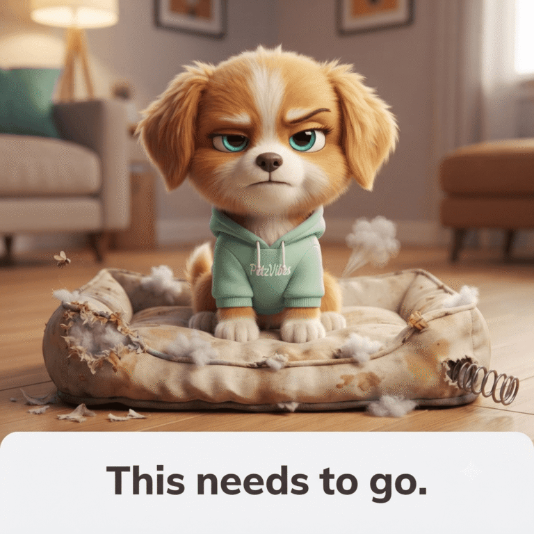 Signs to change the dog bed Vibo character of petzvibes.com