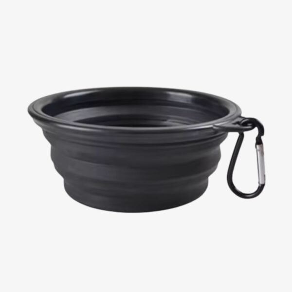 Collapsible Silicone Pet Bowl black Petzvibes.com