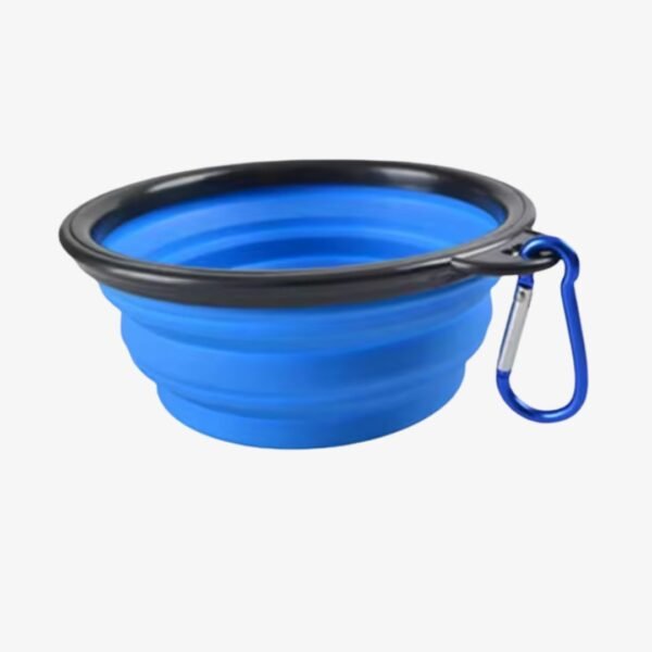 Collapsible Silicone Pet Bowl blue Petzvibes.com