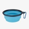 Collapsible Silicone Pet Bowl light blue Petzvibes.com