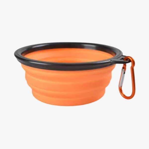 Collapsible Silicone Pet Bowl orange Petzvibes.com