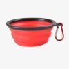 Collapsible Silicone Pet Bowl red Petzvibes.com