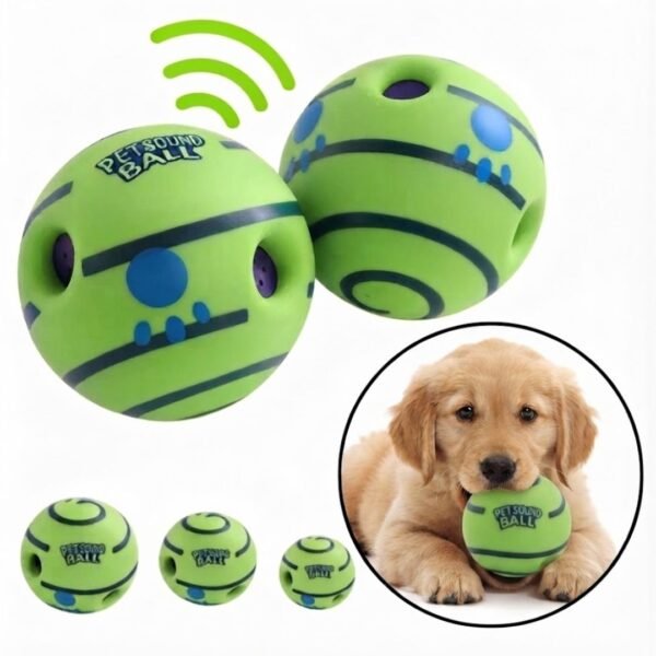 Giggle Sound Ball Dog Toy features petzvibes.com