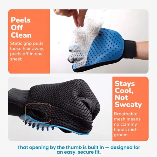 Pet Grooming Glove for Dogs and Cats Product Features petzvibes