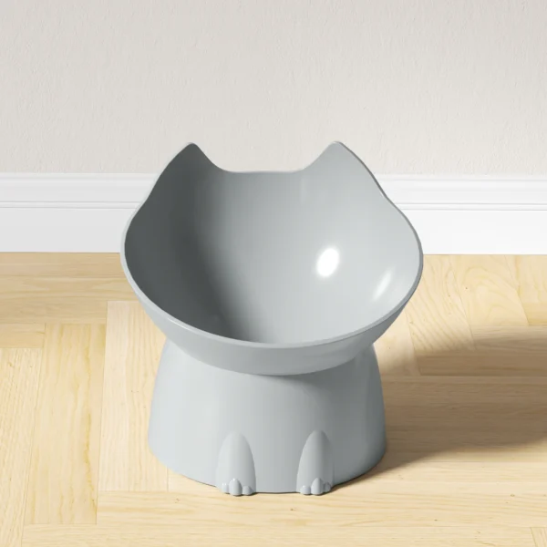 Anti-Tip Elevated Cat Bowl grey petzvives.com Anti-Tip Elevated Cat Bowl grey petzvibes.com