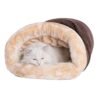 Semi-enclosed Cat Sleeping Bed Product brown petzvibes.com Semi-enclosed Cat Sleeping Bed Product brown petzvibes.com