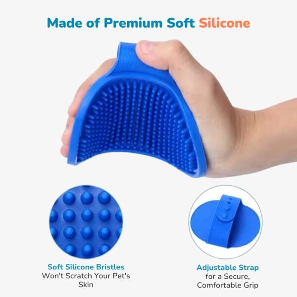 Silicone Pet Bath Brush features petzvibes