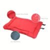 Waterproof Roll-Up Dog Travel Bed Red product open display features petzvibes.com