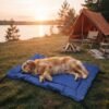 Waterproof Roll-Up Dog Travel Bed lifestyle camping petzvibes.com