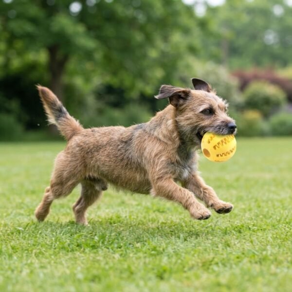 dog-treat-dispensing-tooth-cleaning-ball-running.jpg Dog Treat Dispensing Tooth Cleaning Ball dog running petzvibes.com