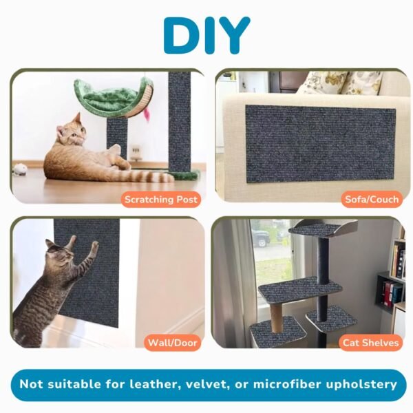 self-adhesive cat scratching mat DIY petzvibes.com petzvibes.com