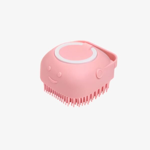 Pet Bath Brush with Shampoo Dispenser Product Pink Pet Bath Brush with Shampoo Dispenser Product Pink