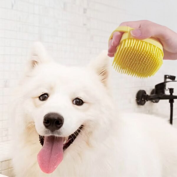 Pet Bath Brush with Shampoo Dispenser featured Pet Bath Brush with Shampoo Dispenser featured